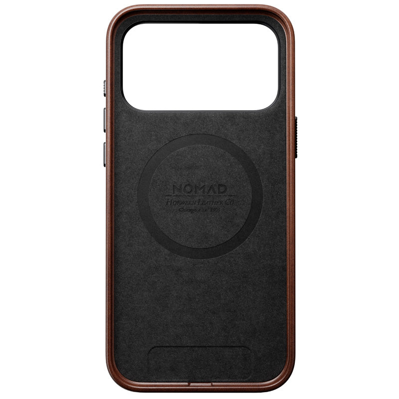Capa tradicional de couro Horween iPhone 18 Pro Max Rustic Brown