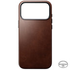 Capa tradicional de couro Horween iPhone 18 Pro Max Rustic Brown