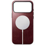 Capa Traditional Horween em couro iPhone 18 Pro Max Burgundy