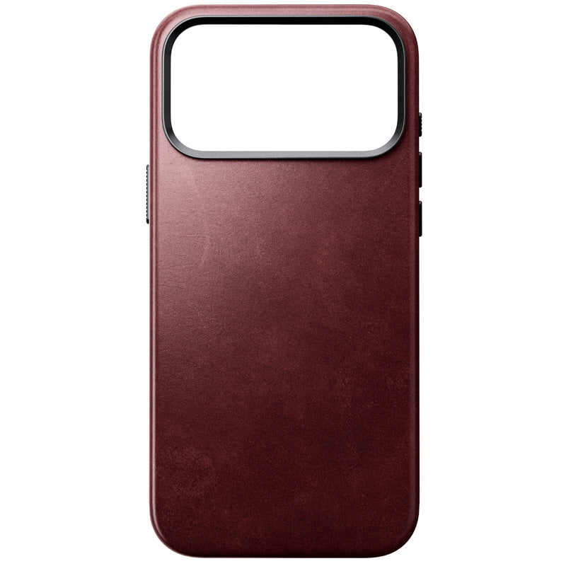 Capa Traditional Horween em couro iPhone 18 Pro Max Burgundy