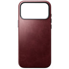 Capa Traditional Horween em couro iPhone 18 Pro Max Burgundy
