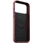 Capa Traditional Horween em couro iPhone 18 Pro Max Burgundy