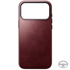 Capa Traditional Horween em couro iPhone 18 Pro Max Burgundy
