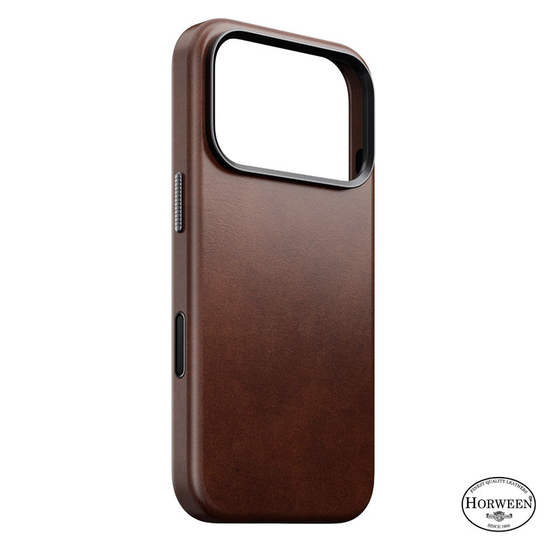 Capa tradicional de couro Horween iPhone 18 Pro Rustic Brown