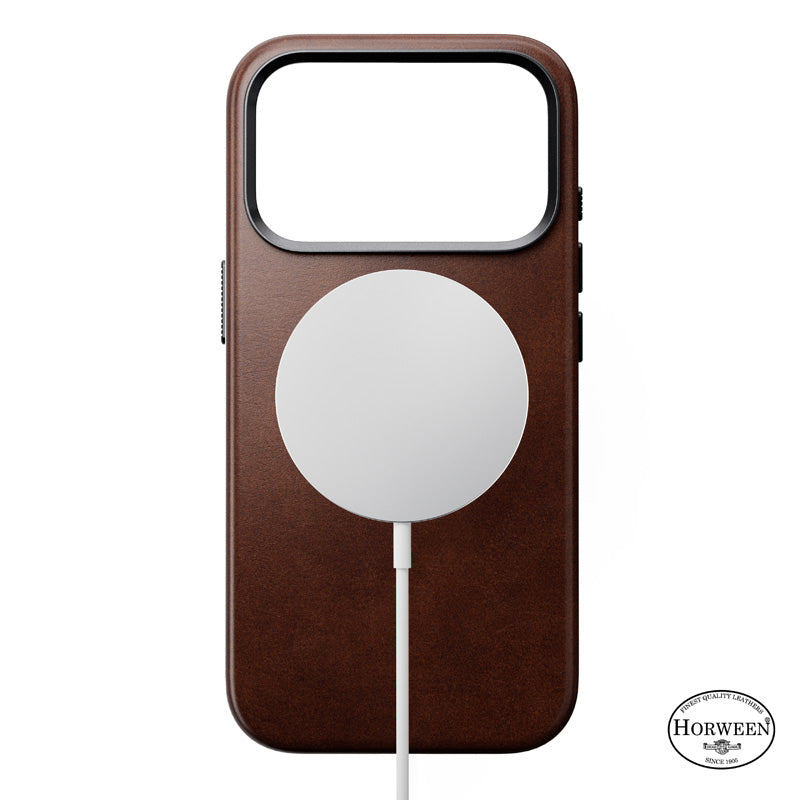 Capa tradicional de couro Horween iPhone 18 Pro Rustic Brown