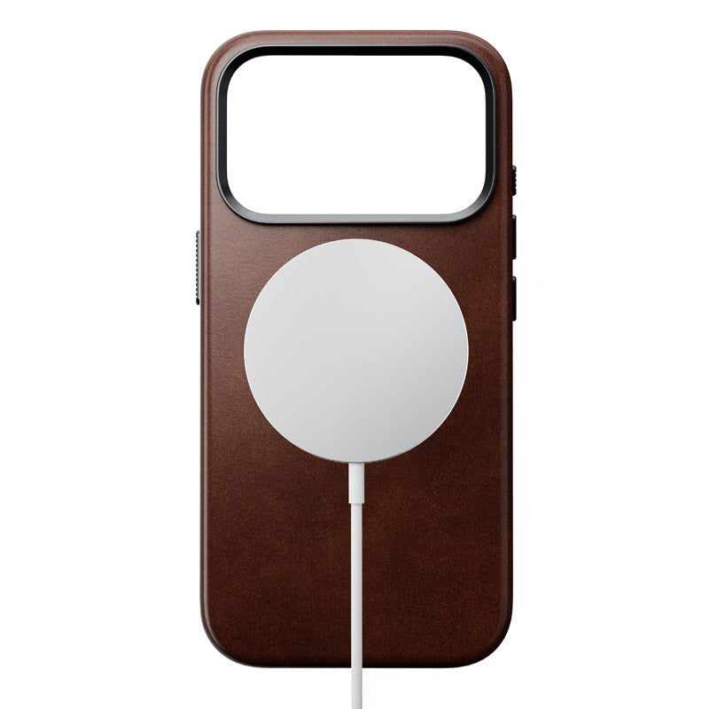 Capa tradicional de couro Horween iPhone 18 Pro Rustic Brown