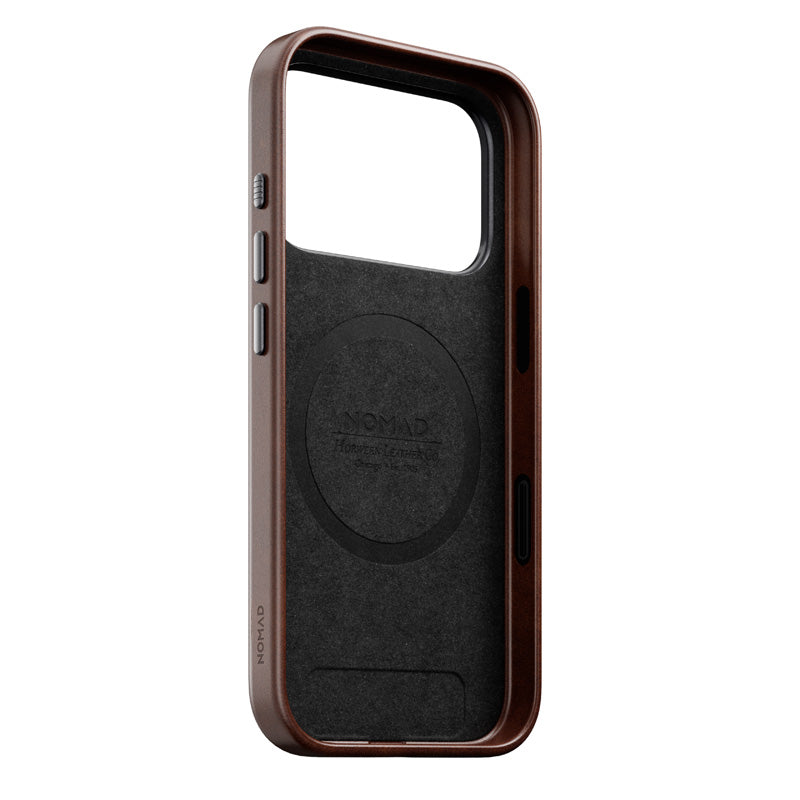 Capa tradicional de couro Horween iPhone 18 Pro Rustic Brown
