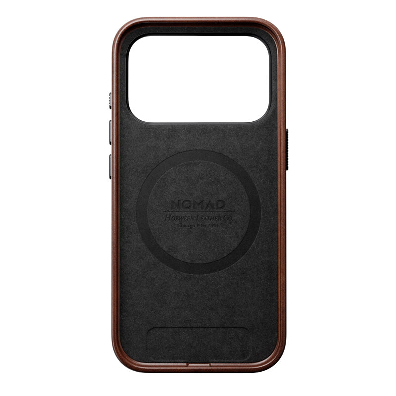 Capa tradicional de couro Horween iPhone 18 Pro Rustic Brown