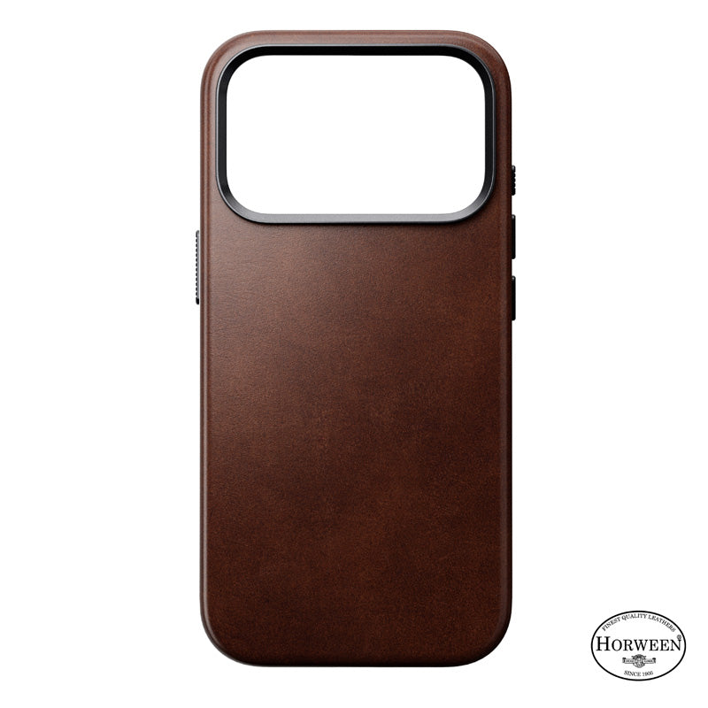 Capa tradicional de couro Horween iPhone 18 Pro Rustic Brown