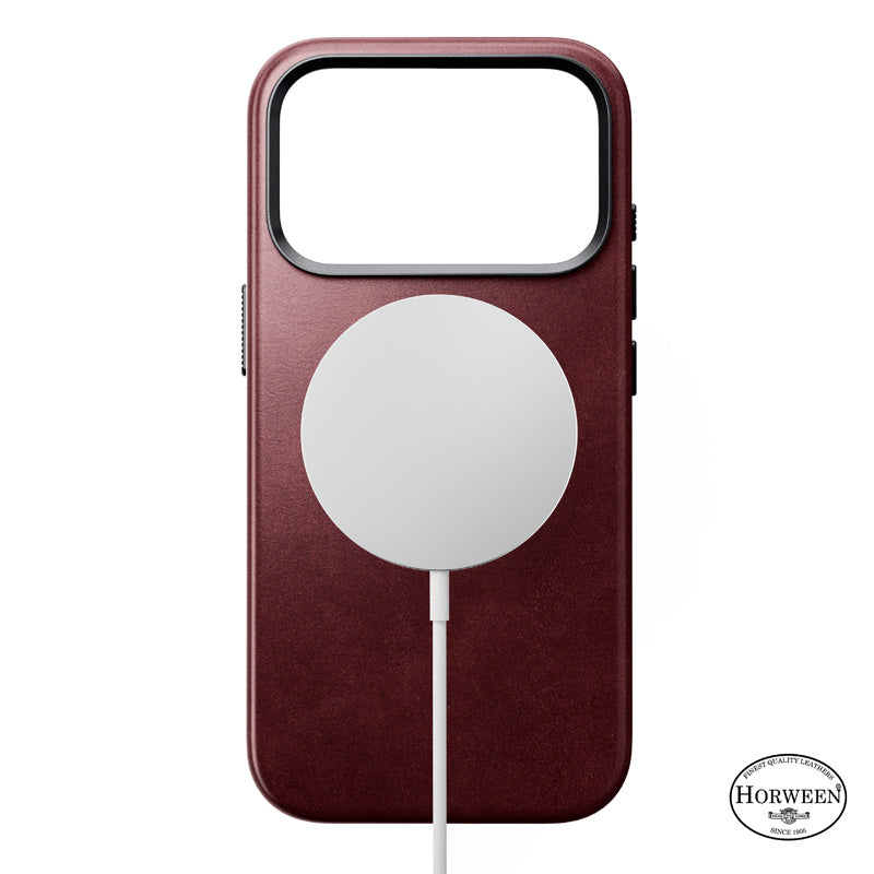 Capa de couro Horween Traditional iPhone 18 Pro Burgundy