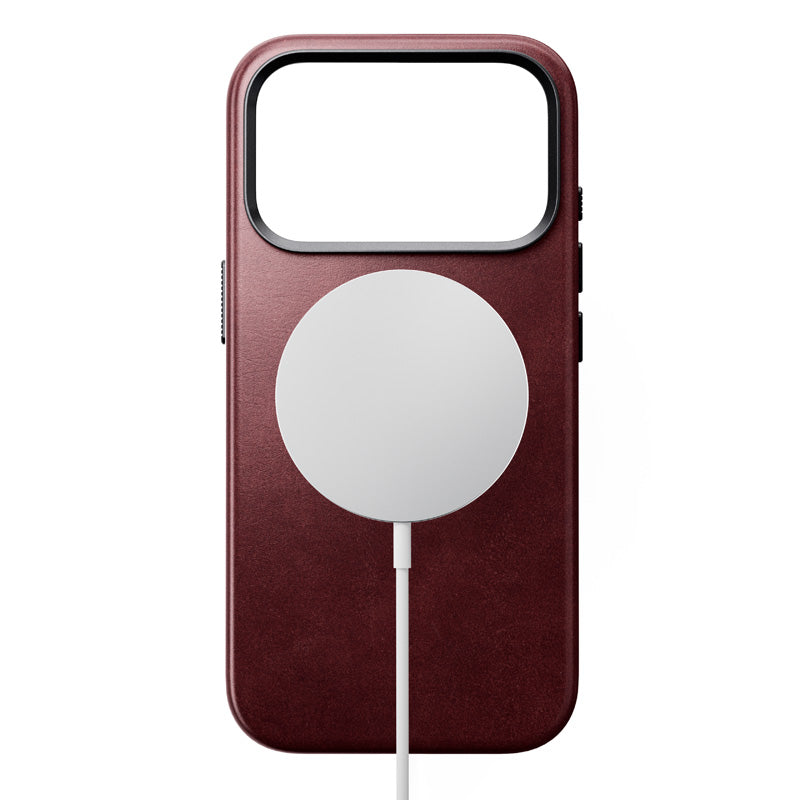 Capa de couro Horween Traditional iPhone 18 Pro Burgundy