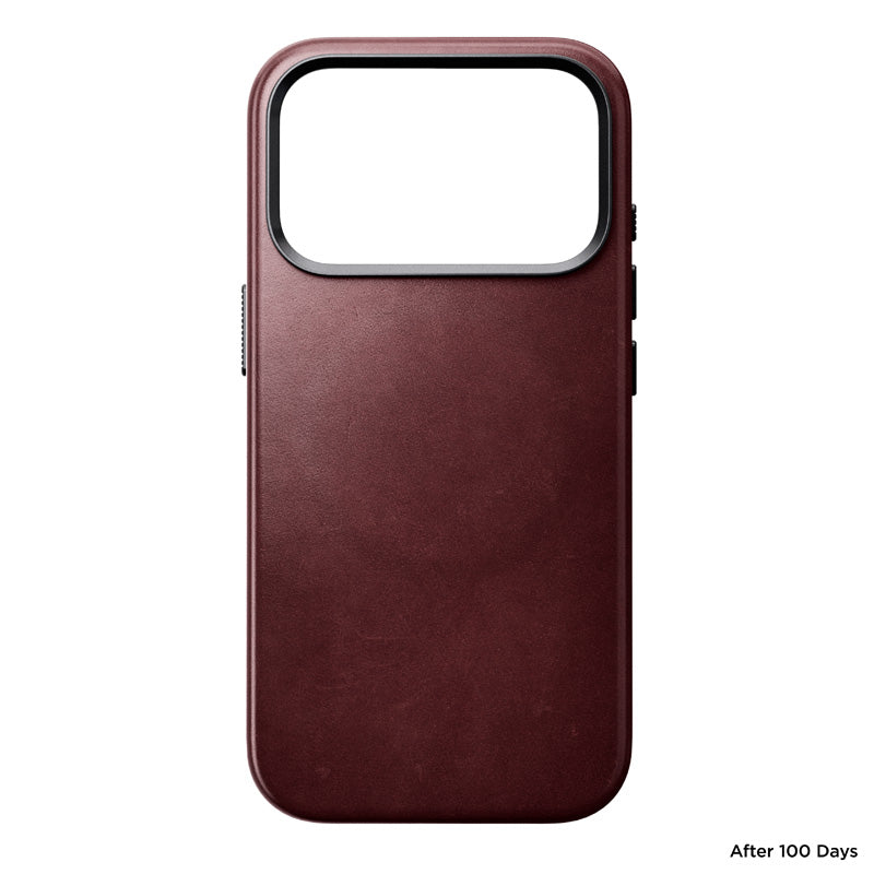 Capa de couro Horween Traditional iPhone 18 Pro Burgundy