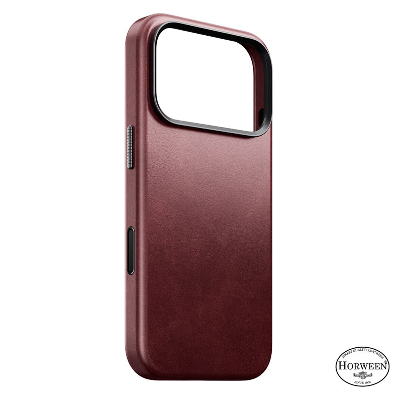 Capa de couro Horween Traditional iPhone 18 Pro Burgundy