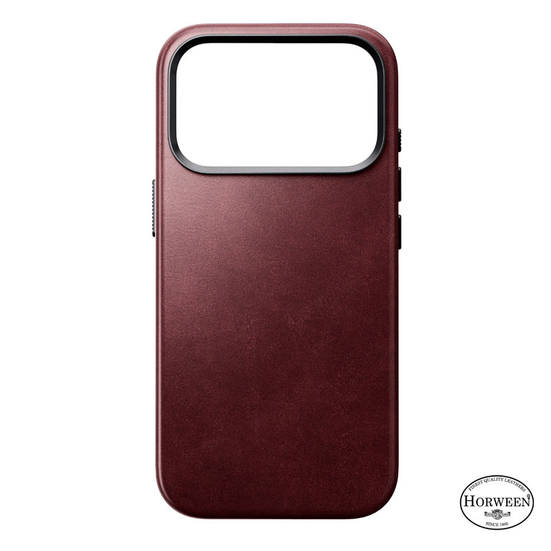 Capa de couro Horween Traditional iPhone 18 Pro Burgundy