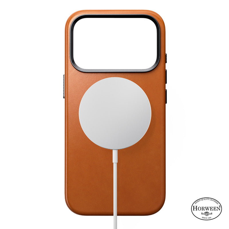 Capa Traditional Horween de couro iPhone 18 Pro Saddle