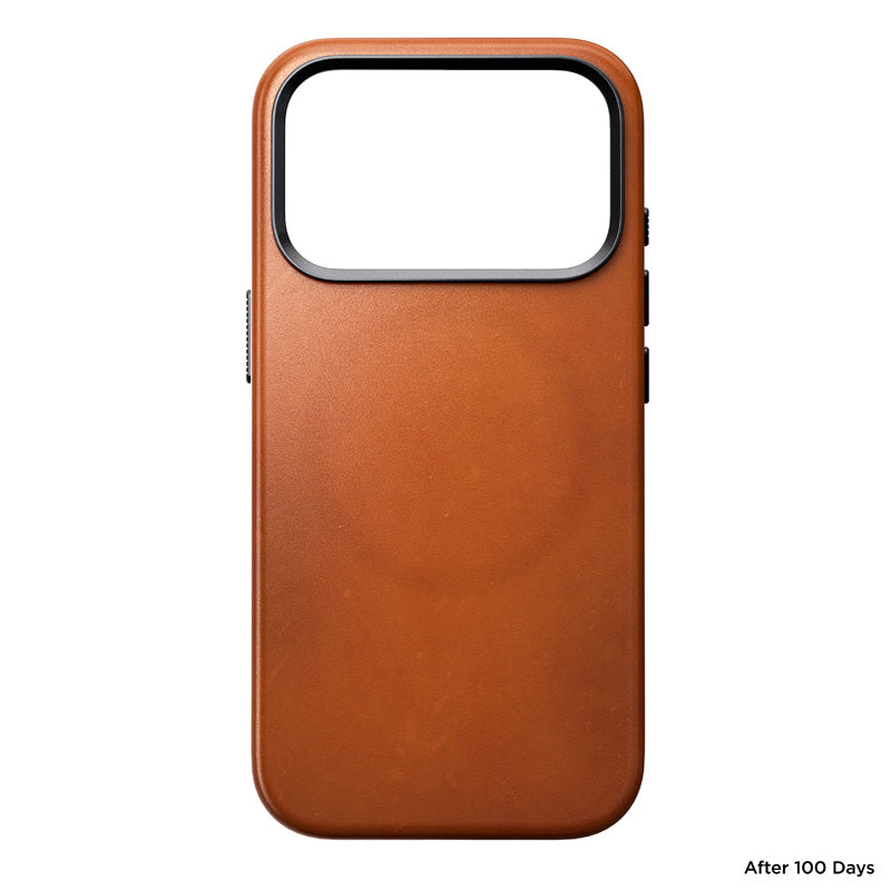 Capa Traditional Horween de couro iPhone 18 Pro Saddle