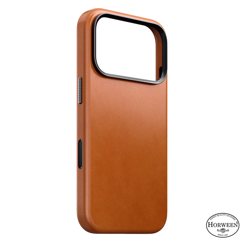 Capa Traditional Horween de couro iPhone 18 Pro Saddle