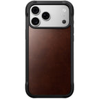 Capa Rugged de couro iPhone 18 Pro Max / 17 Pro Max Rustic Brown
