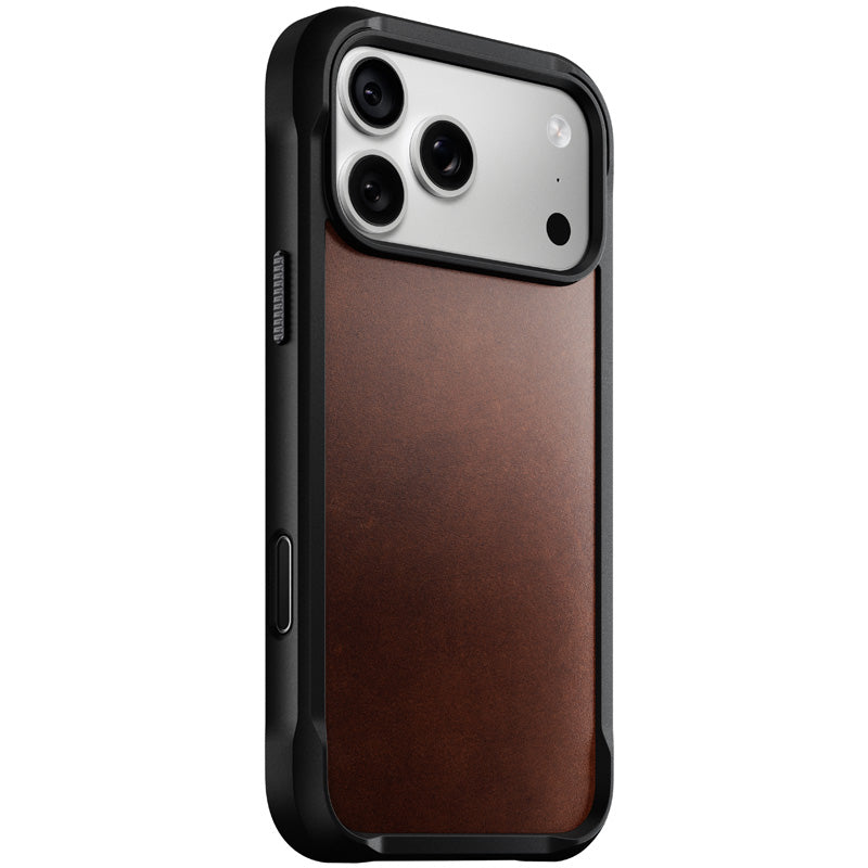 Capa Rugged de couro iPhone 18 Pro Max / 17 Pro Max Rustic Brown