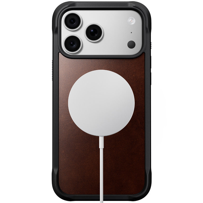 Capa Rugged de couro iPhone 18 Pro Max / 17 Pro Max Rustic Brown