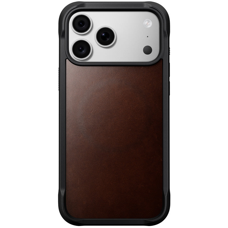 Capa Rugged de couro iPhone 18 Pro Max / 17 Pro Max Rustic Brown