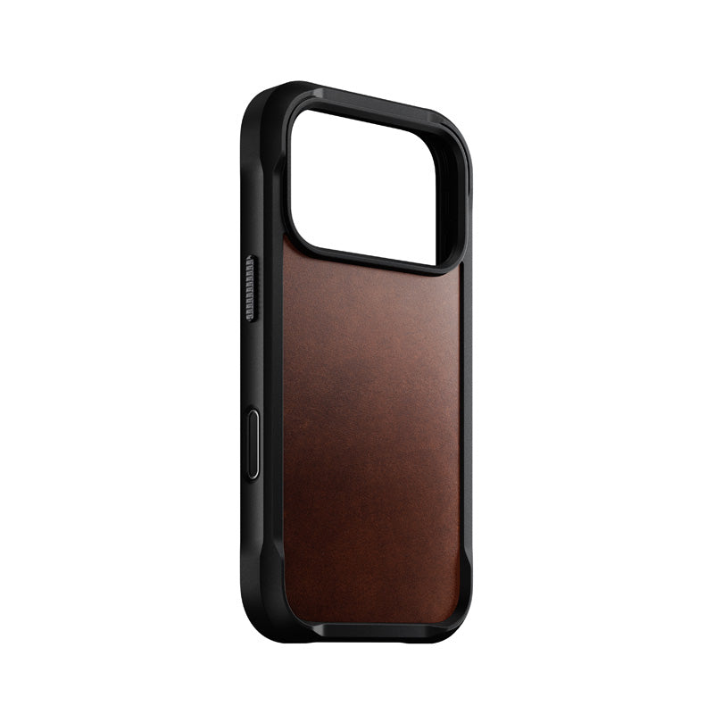 Capa Rugged de couro iPhone 18 Pro / 17 Pro Rustic Brown