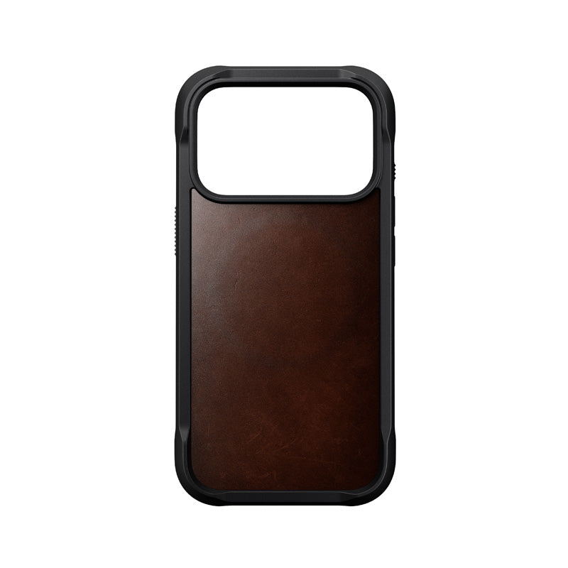 Capa Rugged de couro iPhone 18 Pro / 17 Pro Rustic Brown