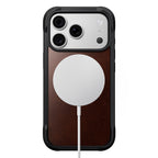 Capa Rugged de couro iPhone 18 Pro / 17 Pro Rustic Brown