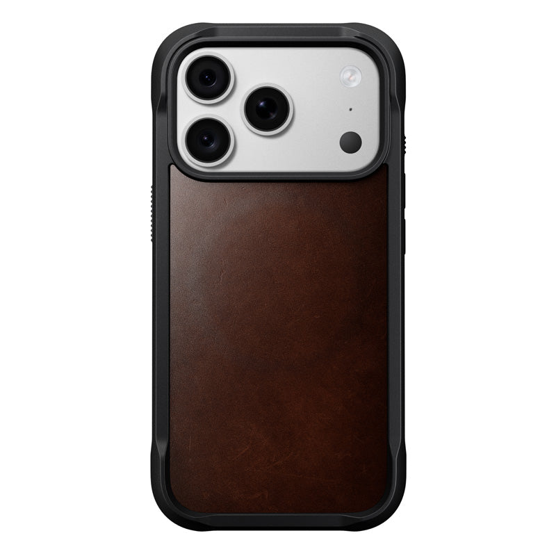 Capa Rugged de couro iPhone 18 Pro / 17 Pro Rustic Brown