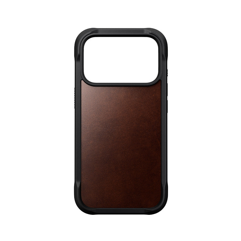 Capa Rugged de couro iPhone 18 Pro / 17 Pro Rustic Brown