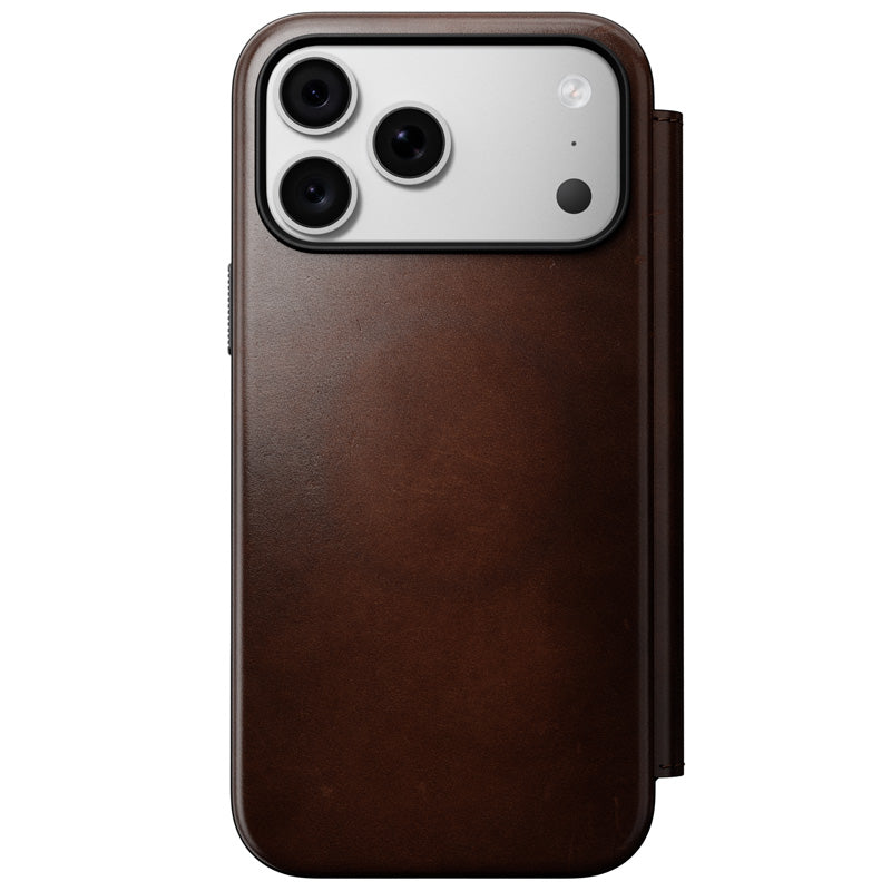 Folio de Couro Modern Horween iPhone 18 Pro Max / 17 Pro Max Rustic Brown