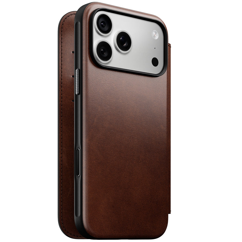Folio de Couro Modern Horween iPhone 18 Pro Max / 17 Pro Max Rustic Brown