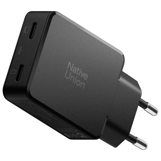 Carregador Pocket GaN 65 W USB-C duplo, Preto