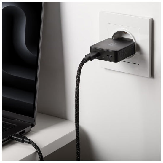 Carregador Pocket GaN 65 W USB-C duplo, Preto