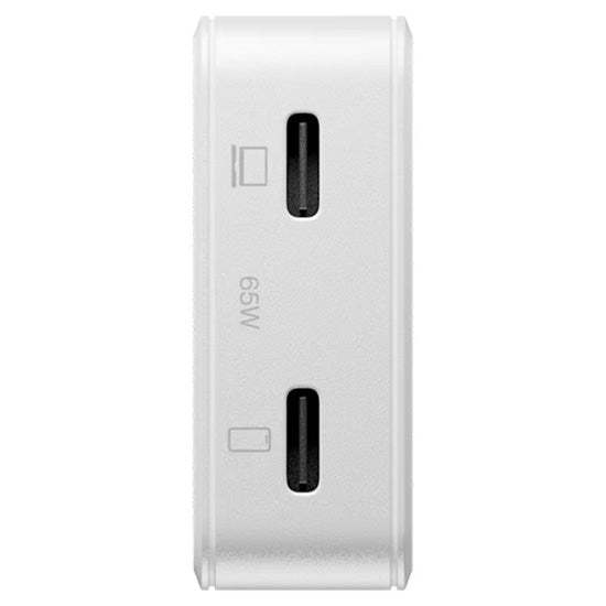 Carregador Pocket GaN 65 W USB-C duplo Branco