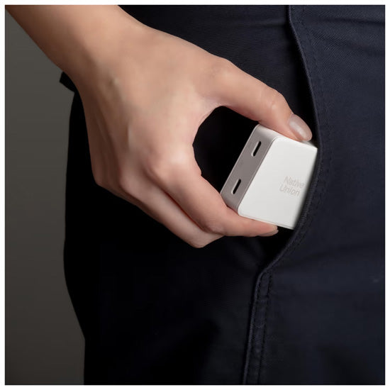 Carregador Pocket GaN 65 W USB-C duplo Branco