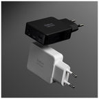 Carregador Pocket GaN 65 W USB-C duplo Branco