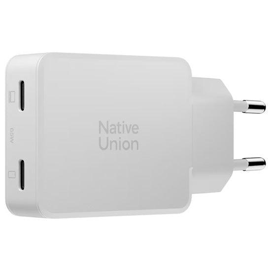 Carregador Pocket GaN 65 W USB-C duplo Branco