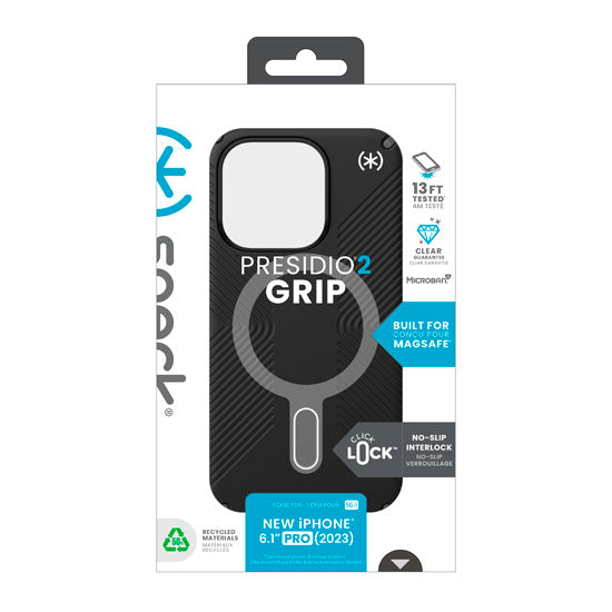 Presidio2 Grip Click-Lock iPhone 15 Pro Preto/Cinza