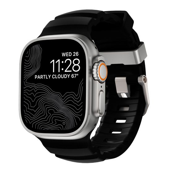 Rocky Point Band 44/45/46/49mm Carbon Black/Natural Hardware - Nomad