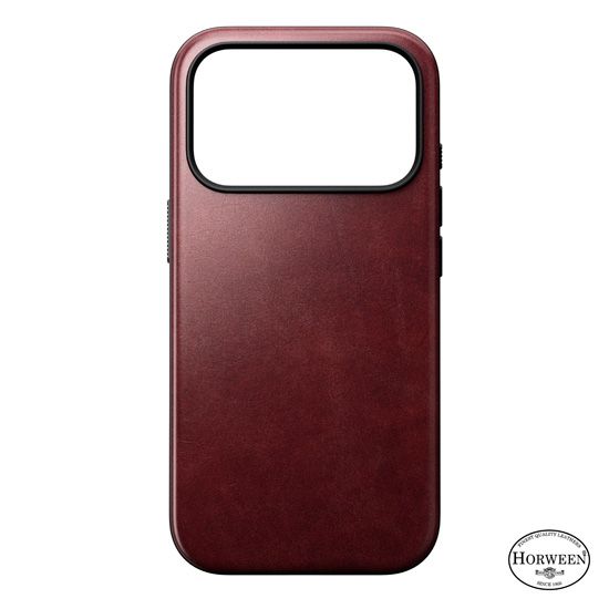 Leather Case Modern Horween iPhone 17 Pro Burgundy - Nomad
