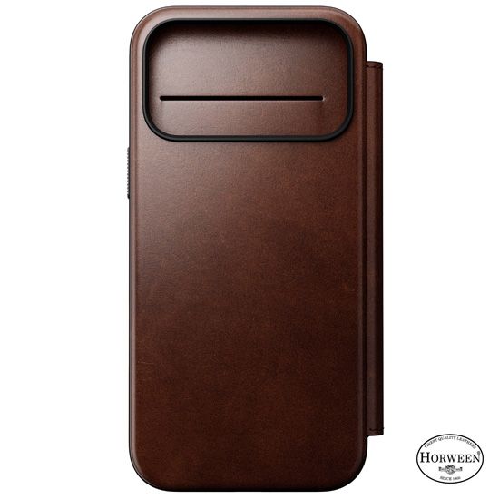 Leather Folio Modern Horween iPhone 17 Pro Max Rustic Brown - Nomad