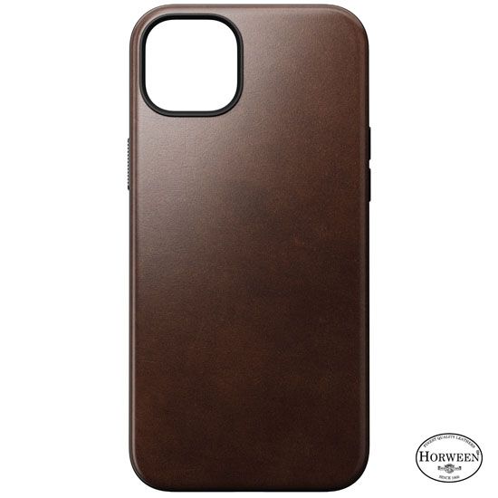 Capa de pele Modern Horween iPhone 15 Plus Brown - Nomad