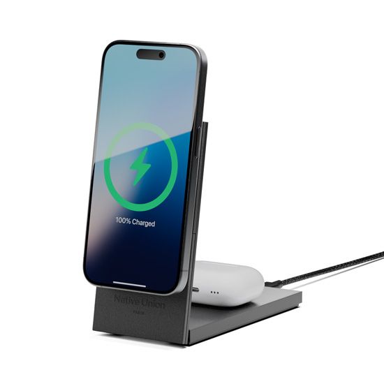 Rise 2-in-1 Qi2 Magnetic Wireless Charger Black - Native Union