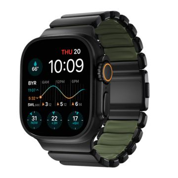Stratos Band 49mn Black Titanium/Forest Green FKM