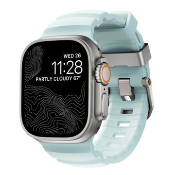 Rocky Point Band 44/45/46/49mm Icy Blue Glow/Natural Hardware