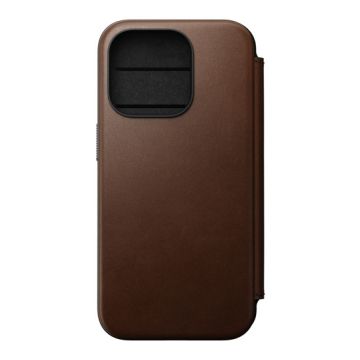 Modern Leather Folio iPhone 15 Pro Brown