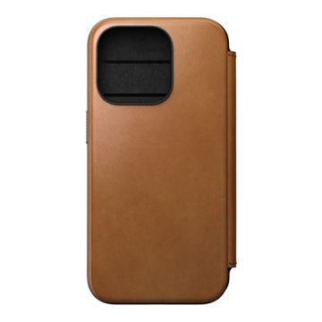 Modern Leather Folio iPhone 15 Pro English Tan