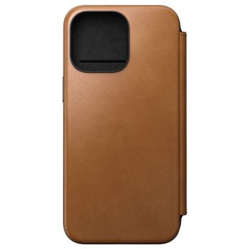 Modern Leather Folio iPhone 15 Pro Max English Tan
